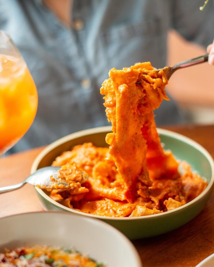 A plate of Pappardelle Rosa in Gigi Asoke